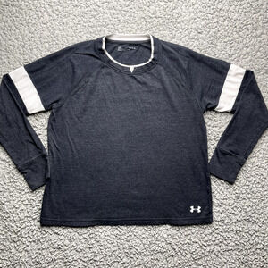 Under Armour Shirt Womens Medium Gray Long Sleeve Layered Look Crew Neck Top